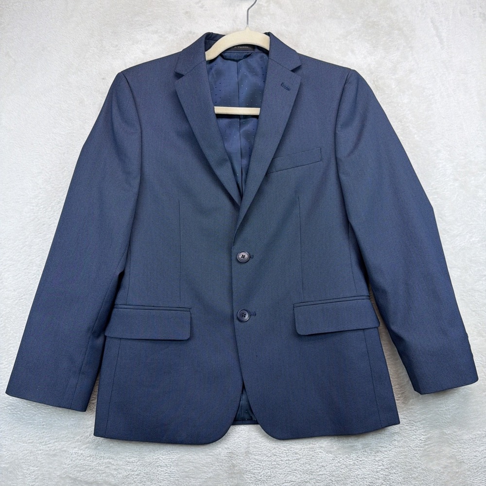 Michael Strahan Boys Sport Coat Blazer 14R Blue Wedding Church Formal Jacket